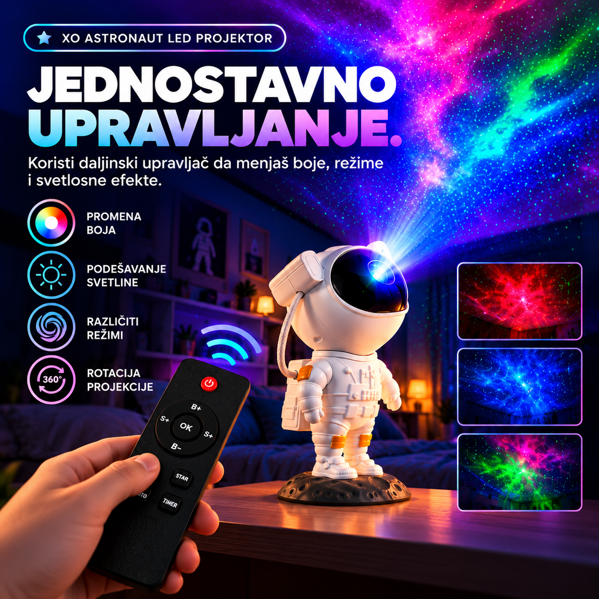 XO ASTRONAUT – LED PROJEKTOR GALAKSIJE